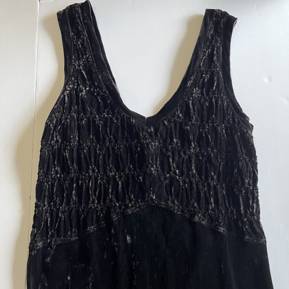 VTG 90s Beth Schaeffer Chocolate Brown Crushed Velvet Maxi Dress Size S - Picture 8 of 10
